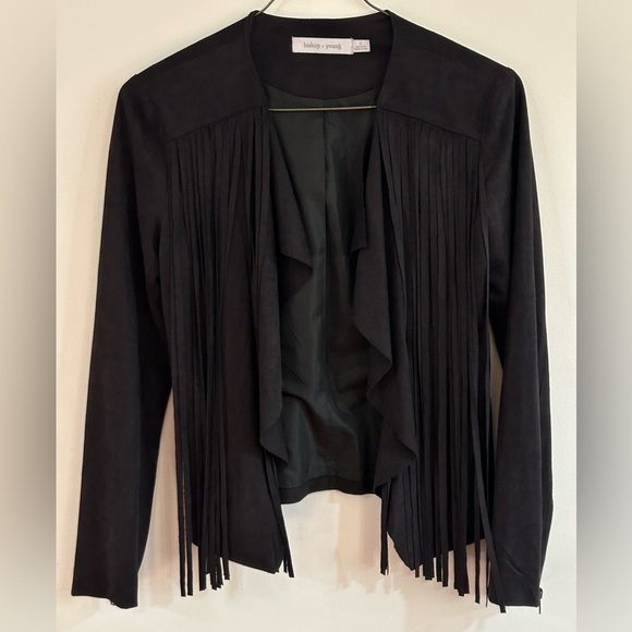 Bishop + Young Revolve Fringe Suede Jacket Black Women’s Small Western Cowboy - Picture 2 of 8